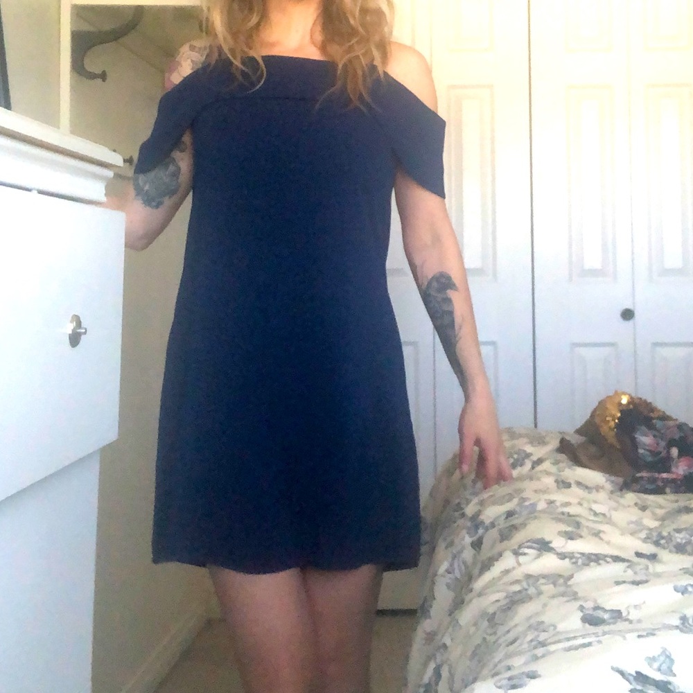 Off-the-shoulder cocktail dress